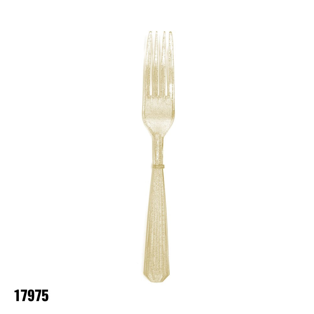 ECI Gold Glitter Fork - 10 pcs