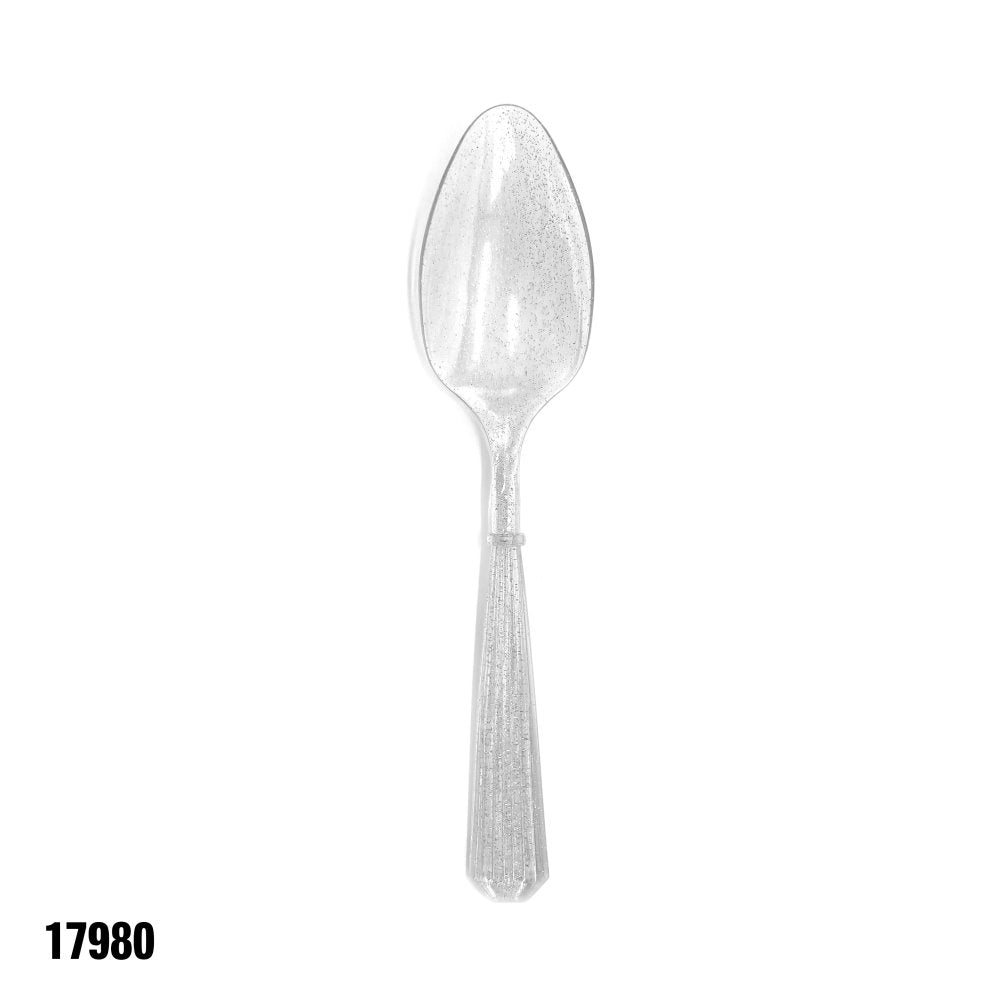 ECI silver glitter spoon - 10 pcs