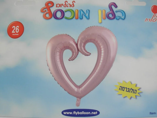 בלון לב ורוד עם חור 26"