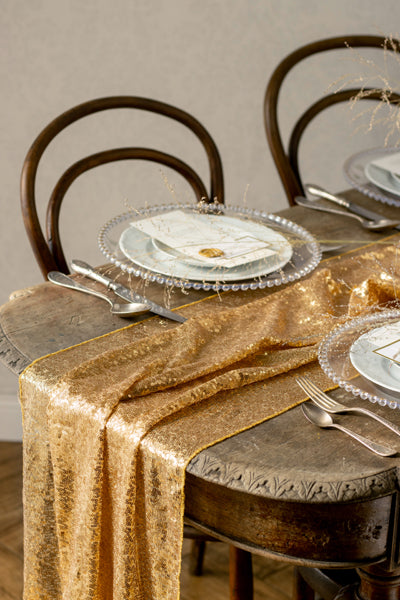 Party Deco - ראנר שולחן עם פייטים gold, 0.3 x 5 m - תמונה 2