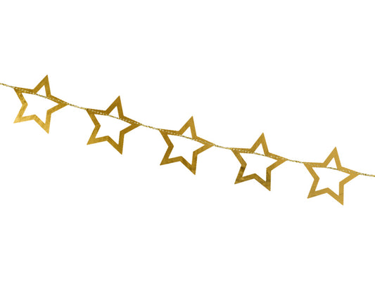 Party Deco - שרשרת Stars, gold, 3m - תמונה 2
