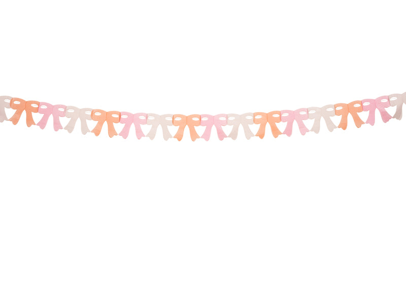 Party Deco - שרשרת נייר Bows, mix of three colors, 3m