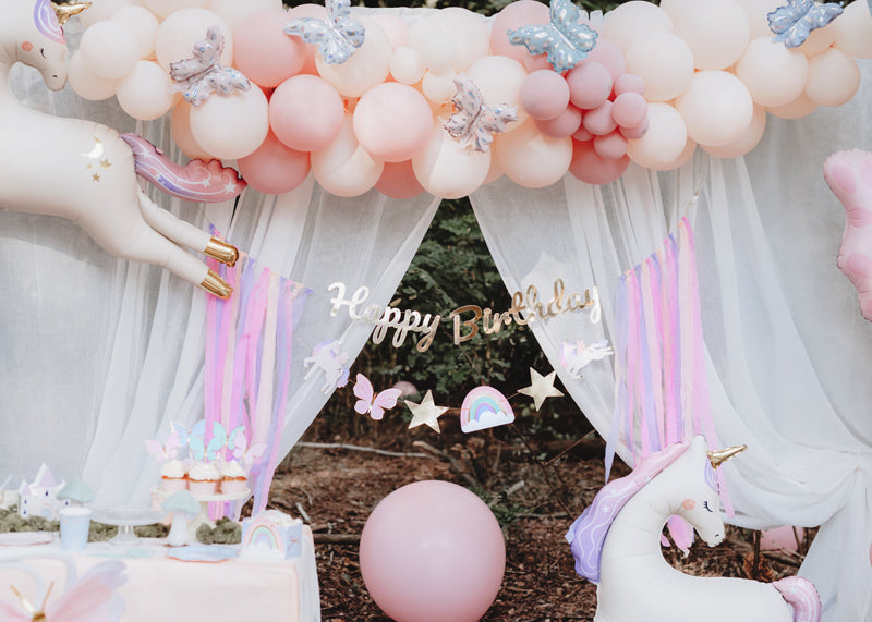 Party Deco - שלט Happy Birthday Unicorns, 230x17.5 cm, mix - תמונה 3