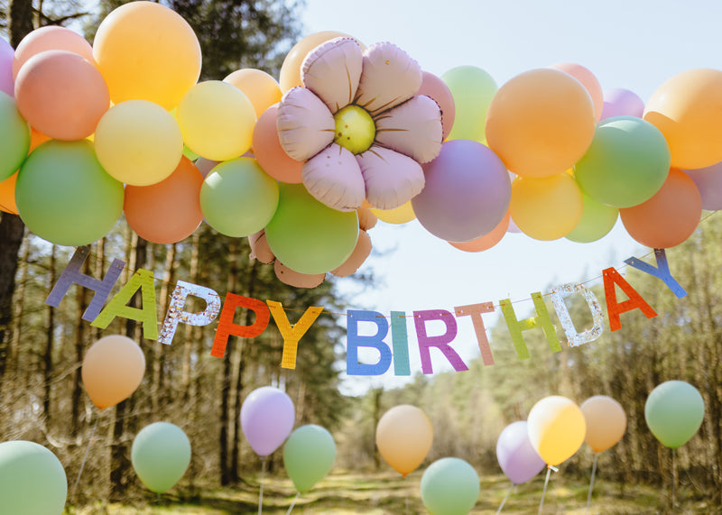 Party Deco - שלט Happy Birthday 2.2m, mix - תמונה 4