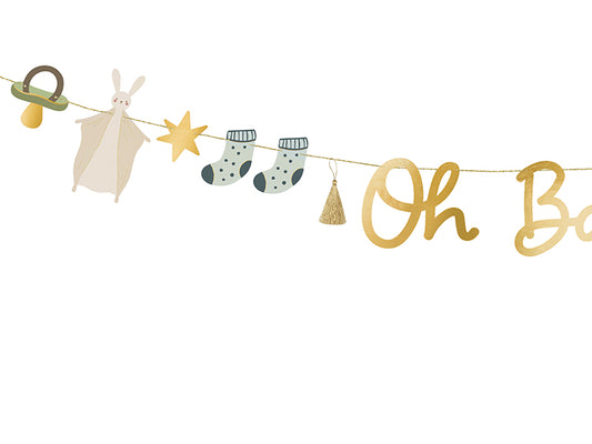 Party Deco - שלט Oh baby, mix, 2.5 m - תמונה 2
