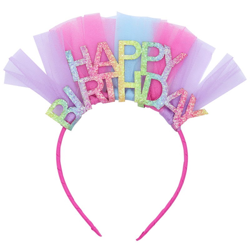 Headband, colorful, purple tulle