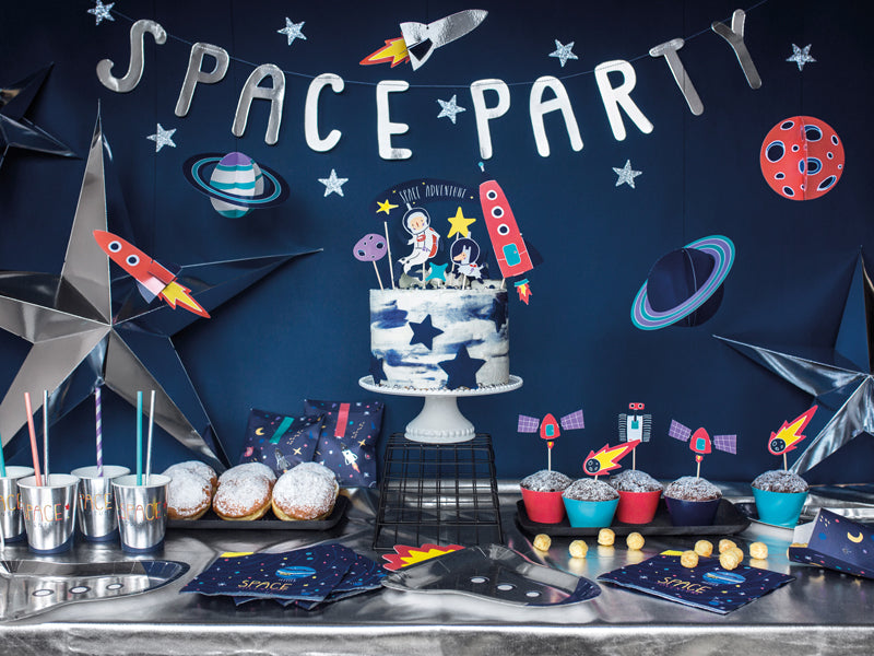 Party Deco - קישוט עוגה Space, 9.5-24.5cm: 1pkt/7pc. - תמונה 4