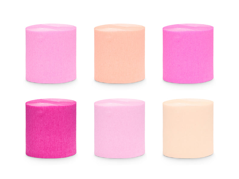 Party Deco - Crepe 5cm/10m, set of 6, mix