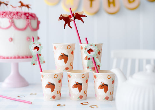 Party Deco - Straws Horses, 19.5 cm, mix: 1pkt/6pc. - תמונה 2