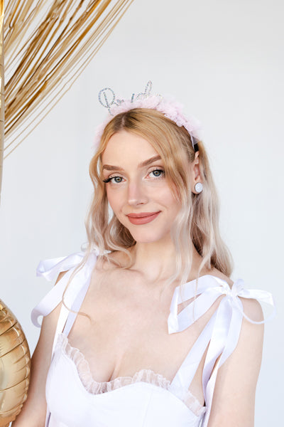 Party Deco - קשת ראש כלה with frill, 17.5 x 18 cm, mix - תמונה 2