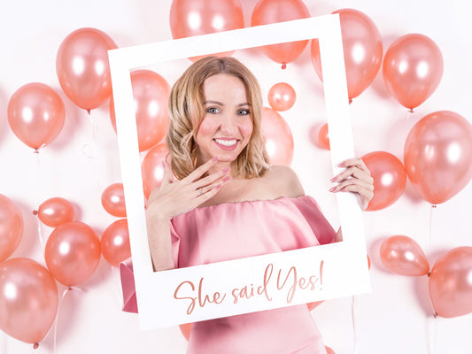Party Deco - מסגרת סלפי She said yes, rose gold, 50x59.5cm - תמונה 2