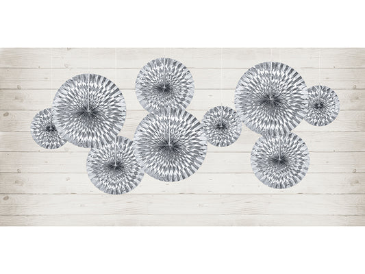 Party Deco - Decorative Rosettes, silver: 1pkt/3pc. - תמונה 2