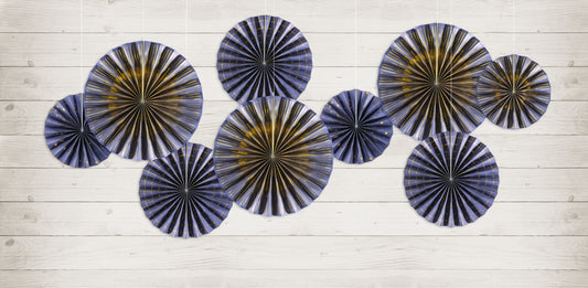 Party Deco - Decorative Rosettes, navy- blue: 1pkt/4pc. - תמונה 2