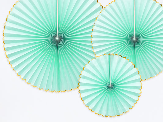 Party Deco - Decorative Rosettes Yummy, mint: 1pkt/3pc. - תמונה 2