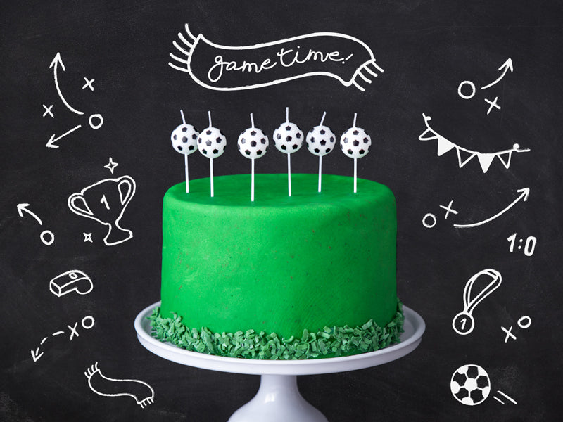 Party Deco - נרות יום הולדת Soccer Balls, 2.5cm: 1pkt/6pc. - תמונה 2