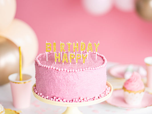 Party Deco - נרות יום הולדת Happy Birthday, gold, 2.5cm: 1pkt/13pc. - תמונה 2