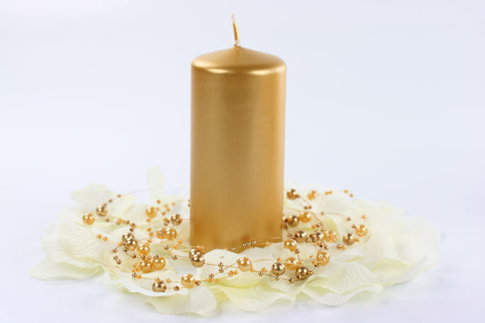 Party Deco - נר עמוד metallic, gold, 12 x 6cm: 1pkt/6pc. - תמונה 2