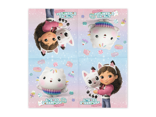 Party Deco - Napkins Gabby's Dollhouse, 33 x 33 cm, mix: 1pkt/20pc. - תמונה 2