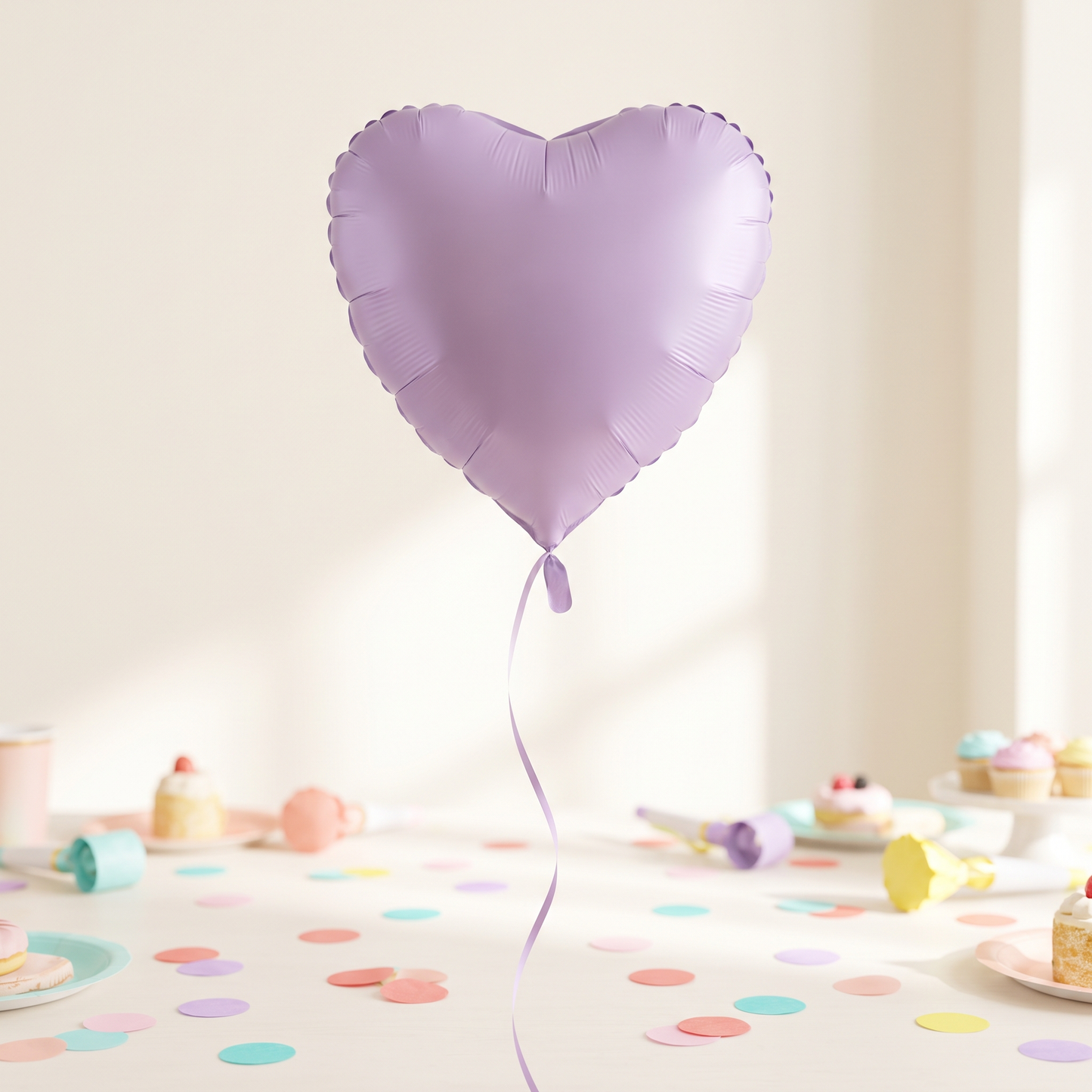 בלון לב סגול לילך מט חלק 18"