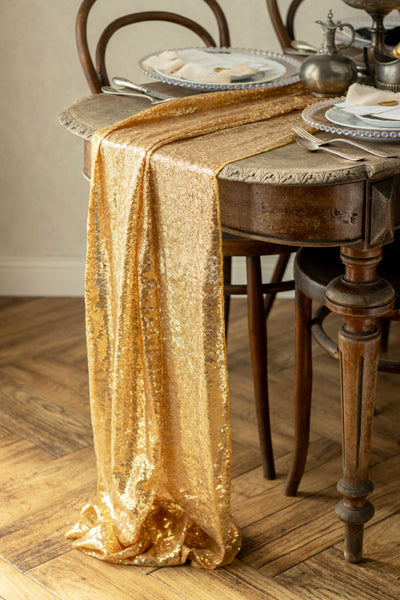 Party Deco - ראנר שולחן עם פייטים gold, 0.3 x 5 m - תמונה 3