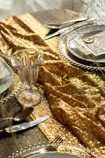Party Deco - ראנר שולחן עם פייטים gold, 0.3 x 5 m - תמונה 4