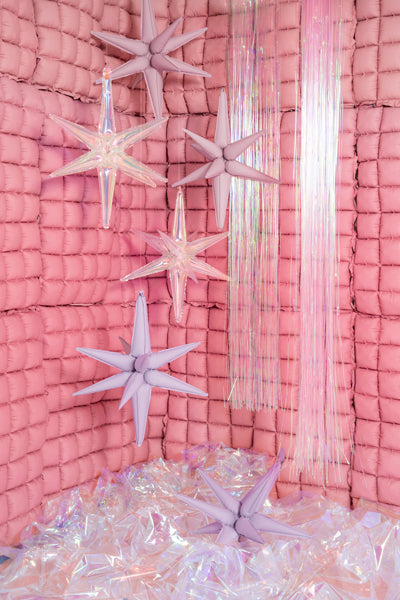 Party Deco - וילון מסיבה pink iridescent, 100x200cm - תמונה 2