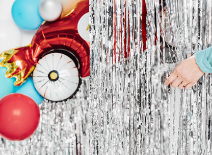 Party Deco - וילון מסיבה silver, 100x200cm - תמונה 2
