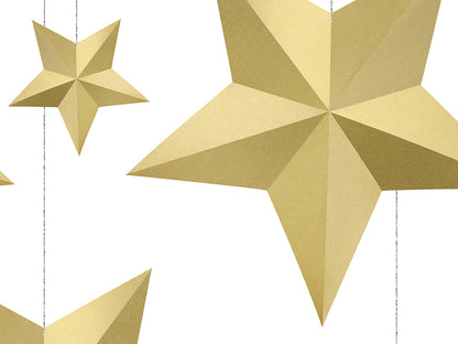 Party Deco - Decoration Stars, gold: 1pkt/6pc. - תמונה 2