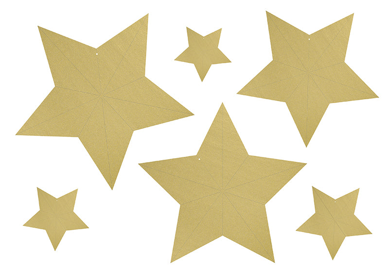 Party Deco - Decoration Stars, gold: 1pkt/6pc. - תמונה 4