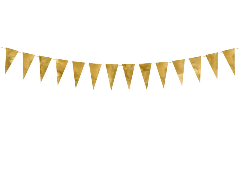 Party Deco - שרשרת דגלים gold, 2.15 m