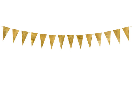 Party Deco - שרשרת דגלים gold, 2.15 m