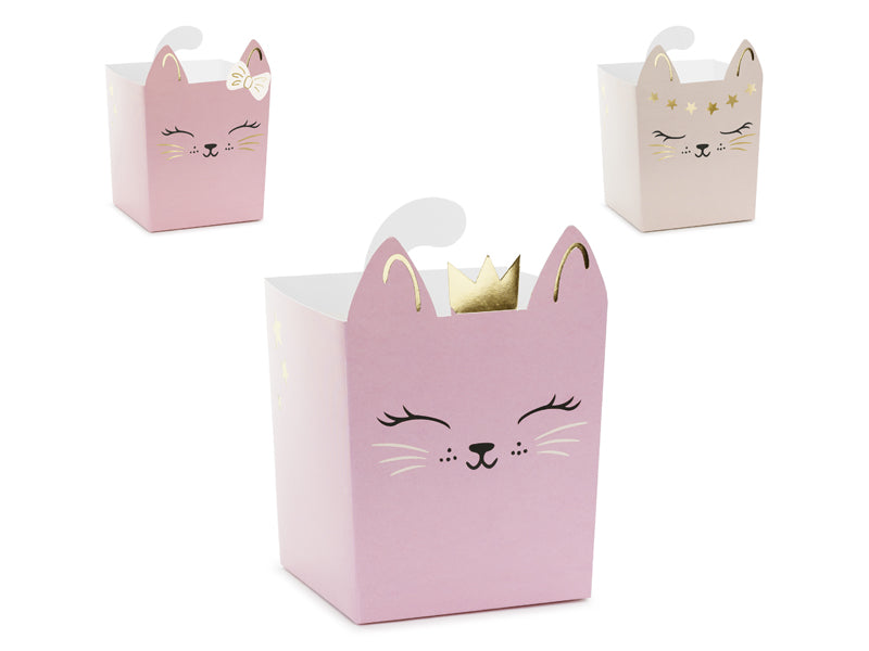 Party Deco - Cat Snack Boxes, Mixed: 1pkt/3pc.