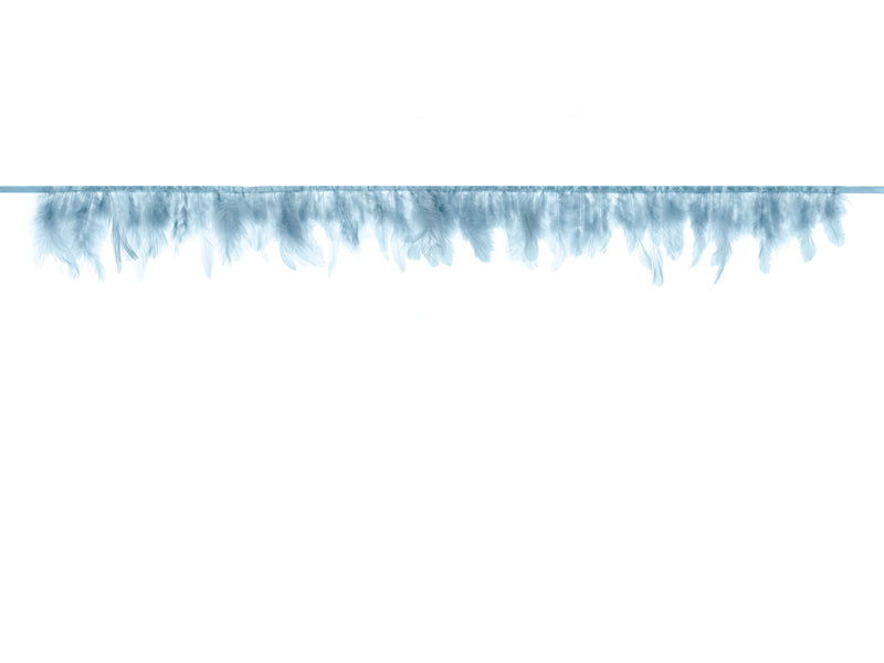 Party Deco - Feather garland, light misty blue, lenght 1m