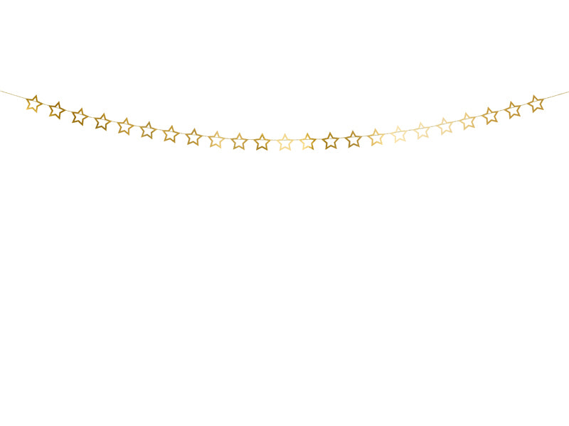 Party Deco - שרשרת Stars, gold, 3m