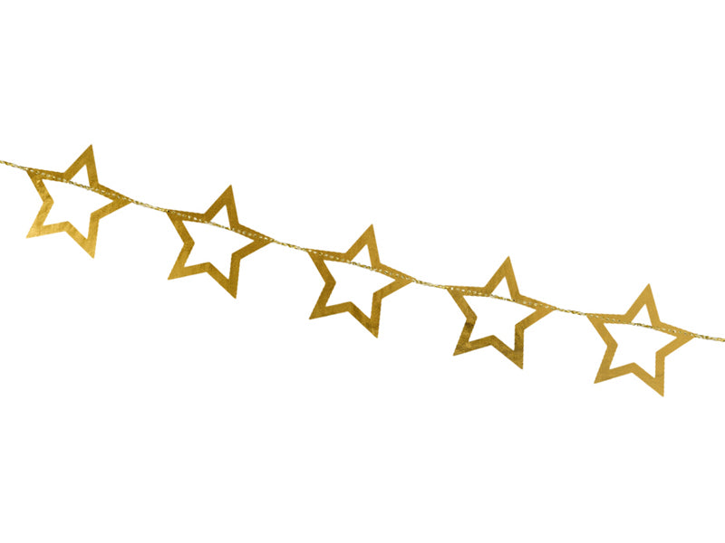 Party Deco - שרשרת Stars, gold, 3m - תמונה 2