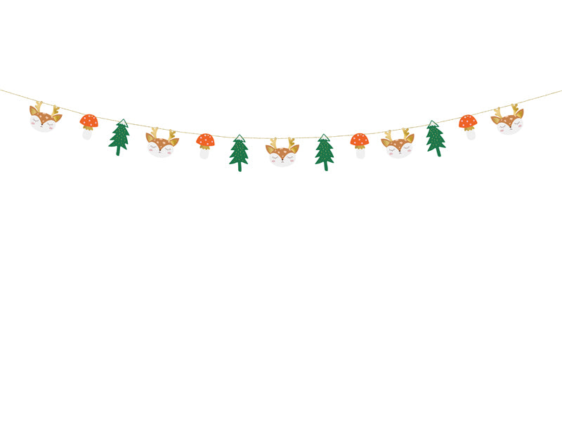 Party Deco - שרשרת נייר Forest, mix, 1.7m