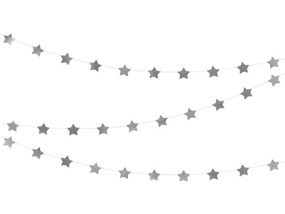 Party Deco - שרשרת Stars, silver, 3.6m