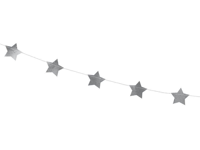 Party Deco - שרשרת Stars, silver, 3.6m - תמונה 2