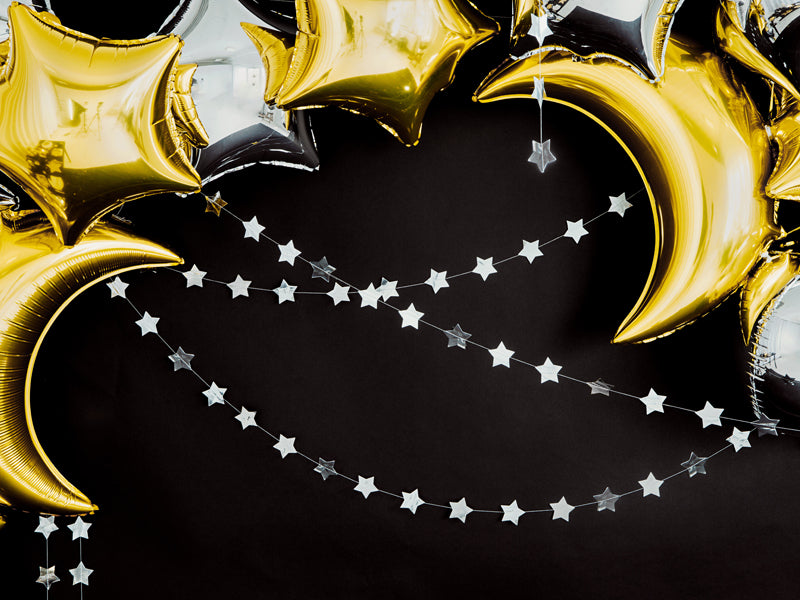 Party Deco - שרשרת Stars, silver, 3.6m - תמונה 3