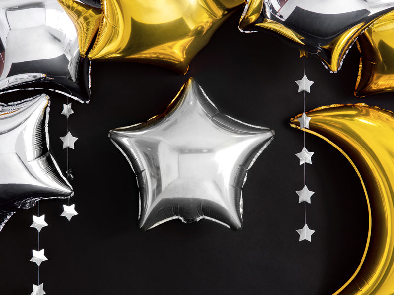 Party Deco - שרשרת Stars, silver, 3.6m - תמונה 4