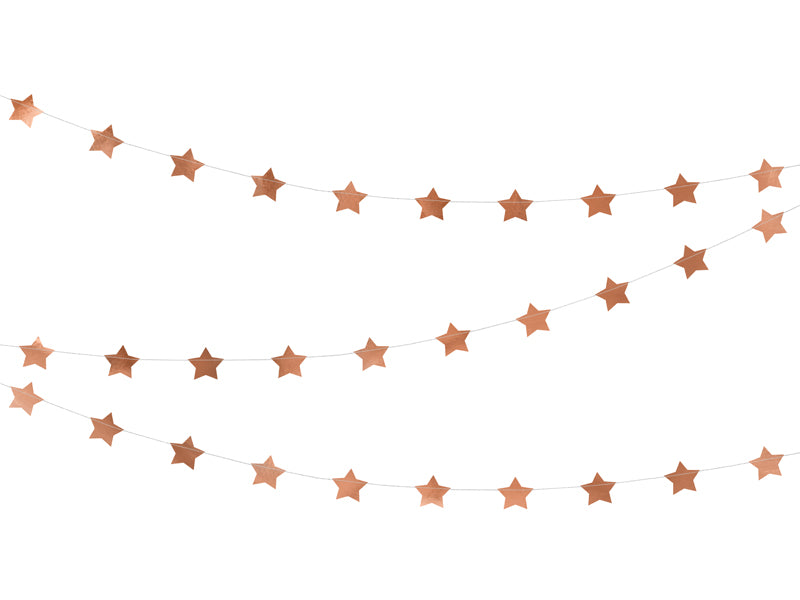 Party Deco - שרשרת Stars, rose gold, 3.6m