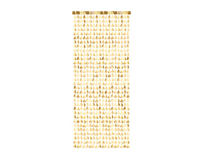 Party Deco - וילון מסיבה - Christmas trees, gold, 100x245cm