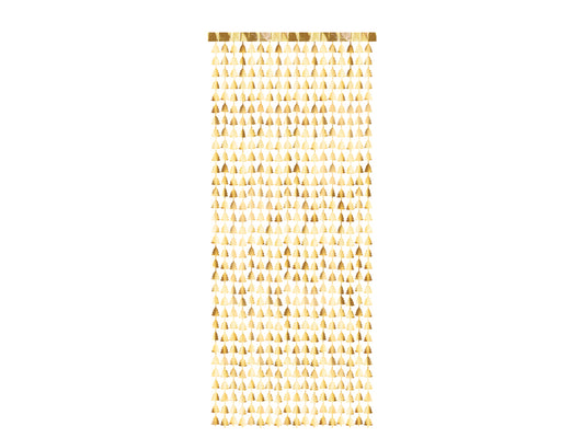 Party Deco - וילון מסיבה - Christmas trees, gold, 100x245cm
