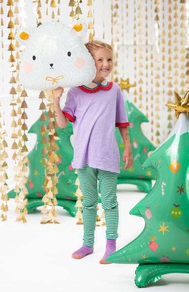 Party Deco - וילון מסיבה - Christmas trees, gold, 100x245cm - תמונה 7