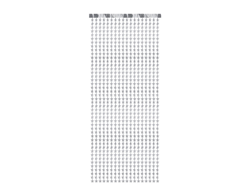 Party Deco - וילון מסיבה - Stars, silver, 100x245cm