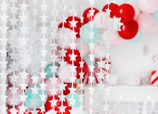 Party Deco - וילון מסיבה - Stars, silver, 100x245cm - תמונה 2