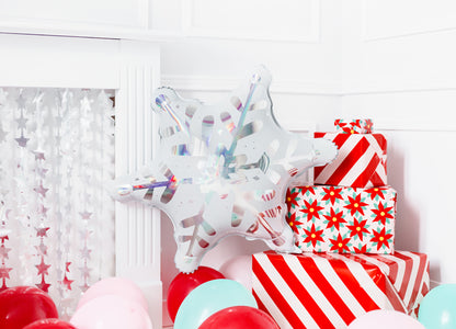 Party Deco - וילון מסיבה - Stars, silver, 100x245cm - תמונה 4