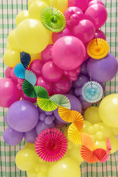 Party Deco - שרשרת נייר Rainbow Fans, 2.5m, mix - תמונה 2