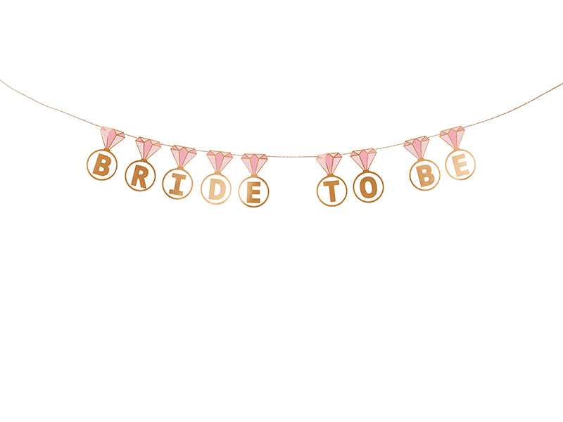 Party Deco - שלט Rings ''Bride to be'', mix, 2.5 m