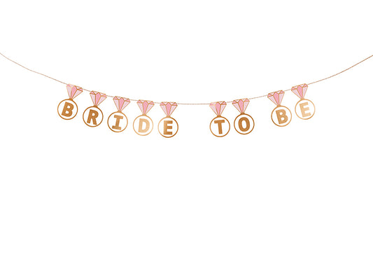 Party Deco - שלט Rings ''Bride to be'', mix, 2.5 m